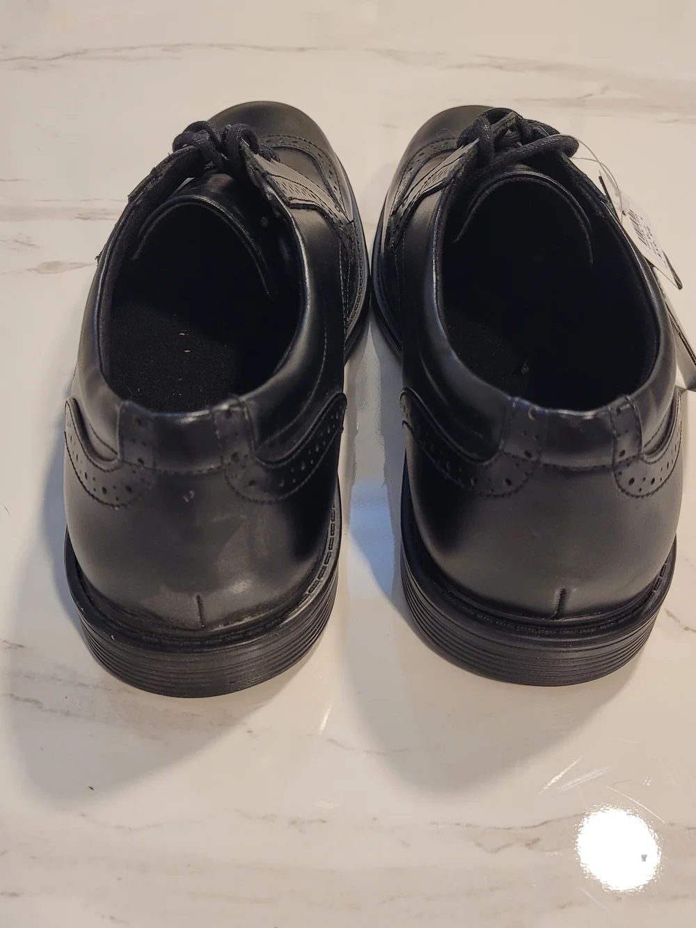 Men's Black Wingtip Slip Resistant Shoes